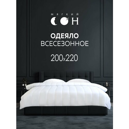 Одеяло летнее евро 200х220 см Мягкий сон белое стеганое "Bella Rosa" облегченное / для дома, для сна, в подарок / легкое / всесезонное / для взрослых / для детей / для дачи / для беременных