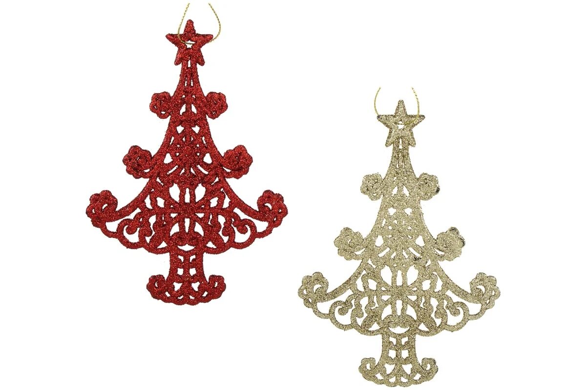 Набор елочных украшений Сноубум 3 шт  Елочки  14 см 397 001