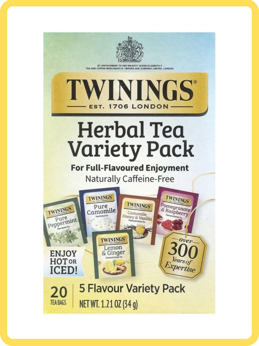Twinings, Ассорти из травяных чаев, смешанный набор, без кофеина, 20 чайных пакетиков, 34 г