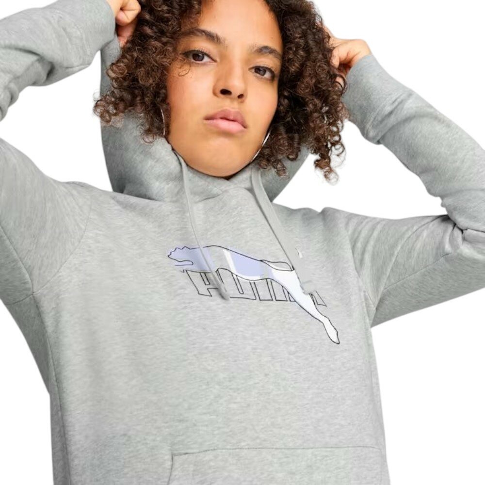 Худи PUMA, размер S, , серебряный — фото 1