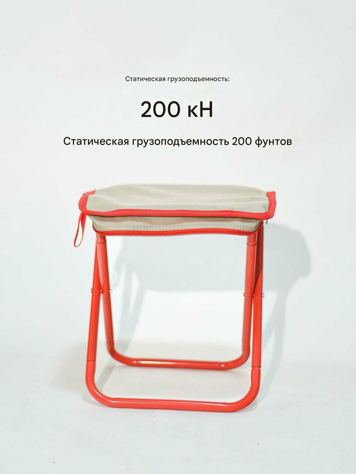 Стулья, Табуретки Xiaomi Складной стул для кемпинга, табурет - трансформер в сумку с ремнем через плечо, 470 грамм, хаки + красный