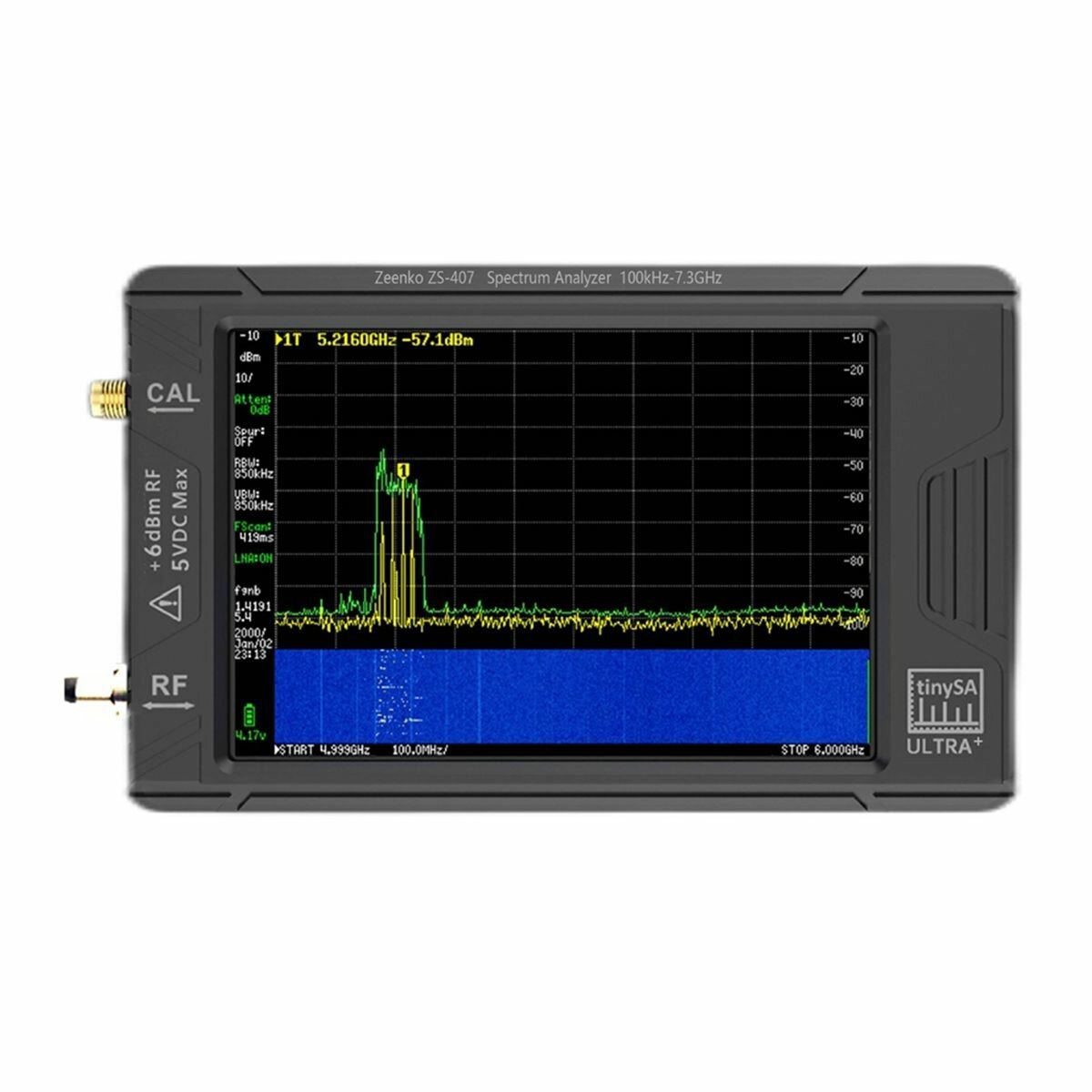 Анализатор спектра ZS-407 100 кГц-7,3 ГГц ULTRA Plus 4-дюймовый дисплей 2-в-1 генератор сигналов с аккумулятором 5000 мАч