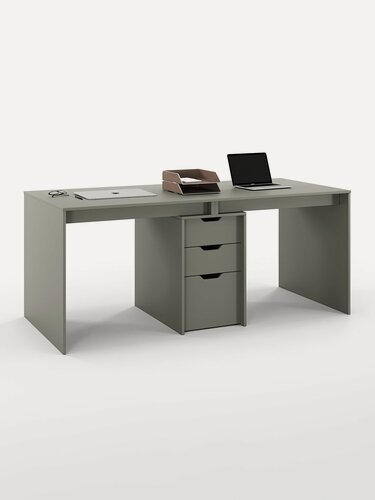 Изображение товара Есэндвич Grand Лаворо Стол письменный для двоих с ящиками Grand Лаворо 180х75х80 см (Хаки)