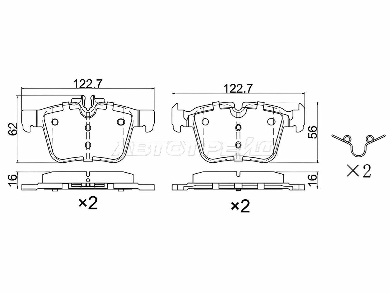 Тормозные колодки задние для Мерседес C 160, 180, D, 200 арт STA0004203602 SAT