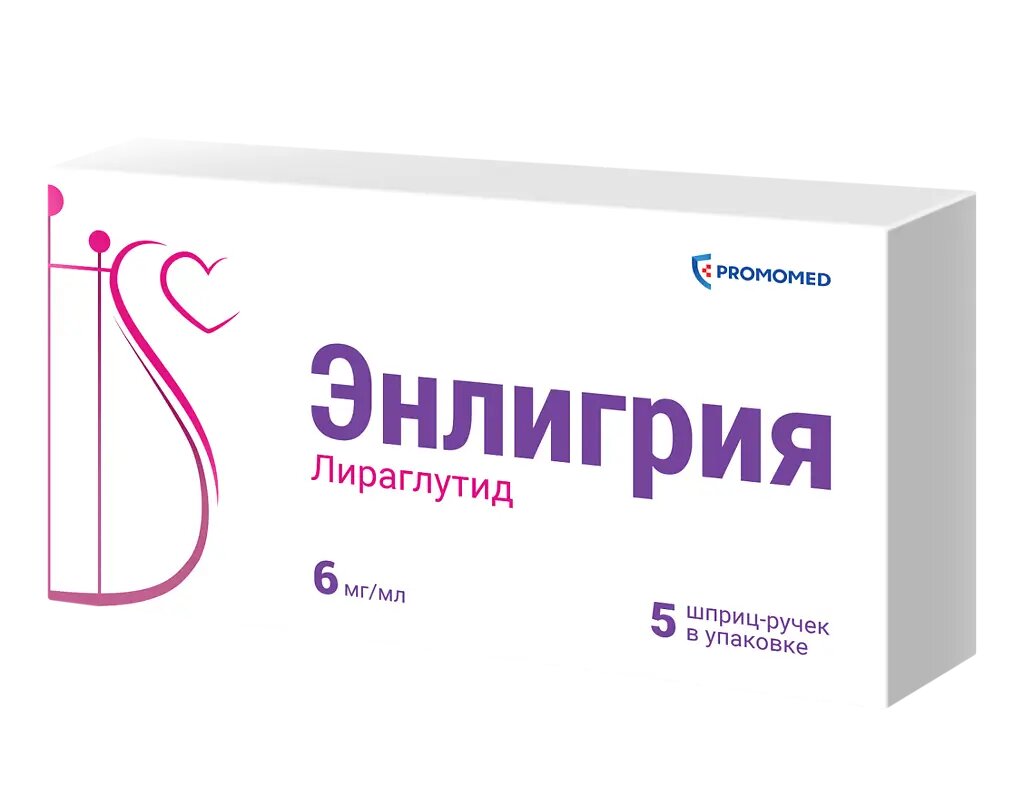 Энлигрия раствор для п/к введ 6 мг/мл 3 мл шприц-ручки 5 шт