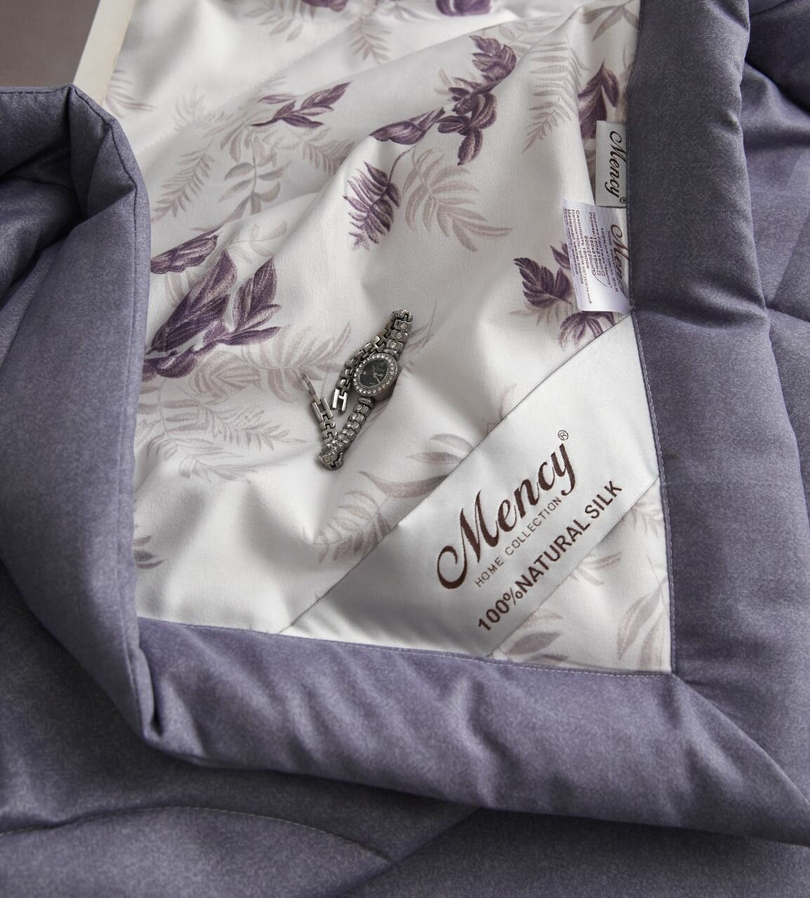 Постельное белье 1 5 спальное с одеялом Сатин Mency MEN-8 — фото 1