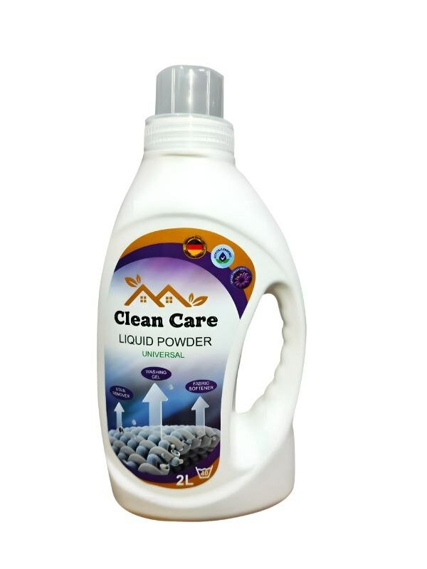 Гель для стирки + кондиционер Clean Care, универсальный, автомат, 2 л, жидкий порошок