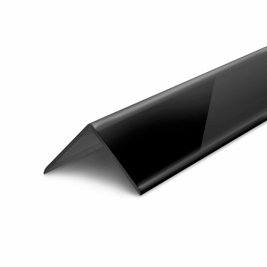 Уголок пластиковый 30х30 мм длина 27 м 5шт угол ПВХ для стен внешний Деконика черный глянцевый