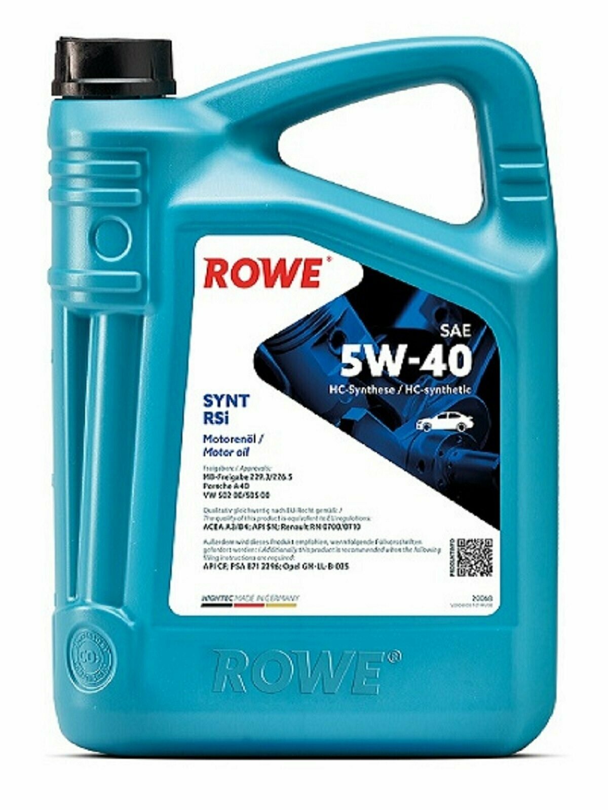 Rowe HIGHTEC SYNT RSi SAE 5W-40 A3/B4, SN/CF, НС-синтетическое 4л.