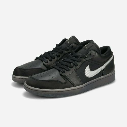 фото Кроссовки nike air jordan 1 low "black-white dark smoke grey", полнота f, размер 45 ru, black/white/dark smoke grey