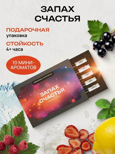 Изображение товара Библиотека ароматов "Запах счастья" Парфюмерный набор духов 10 ароматов по 1,5 мл