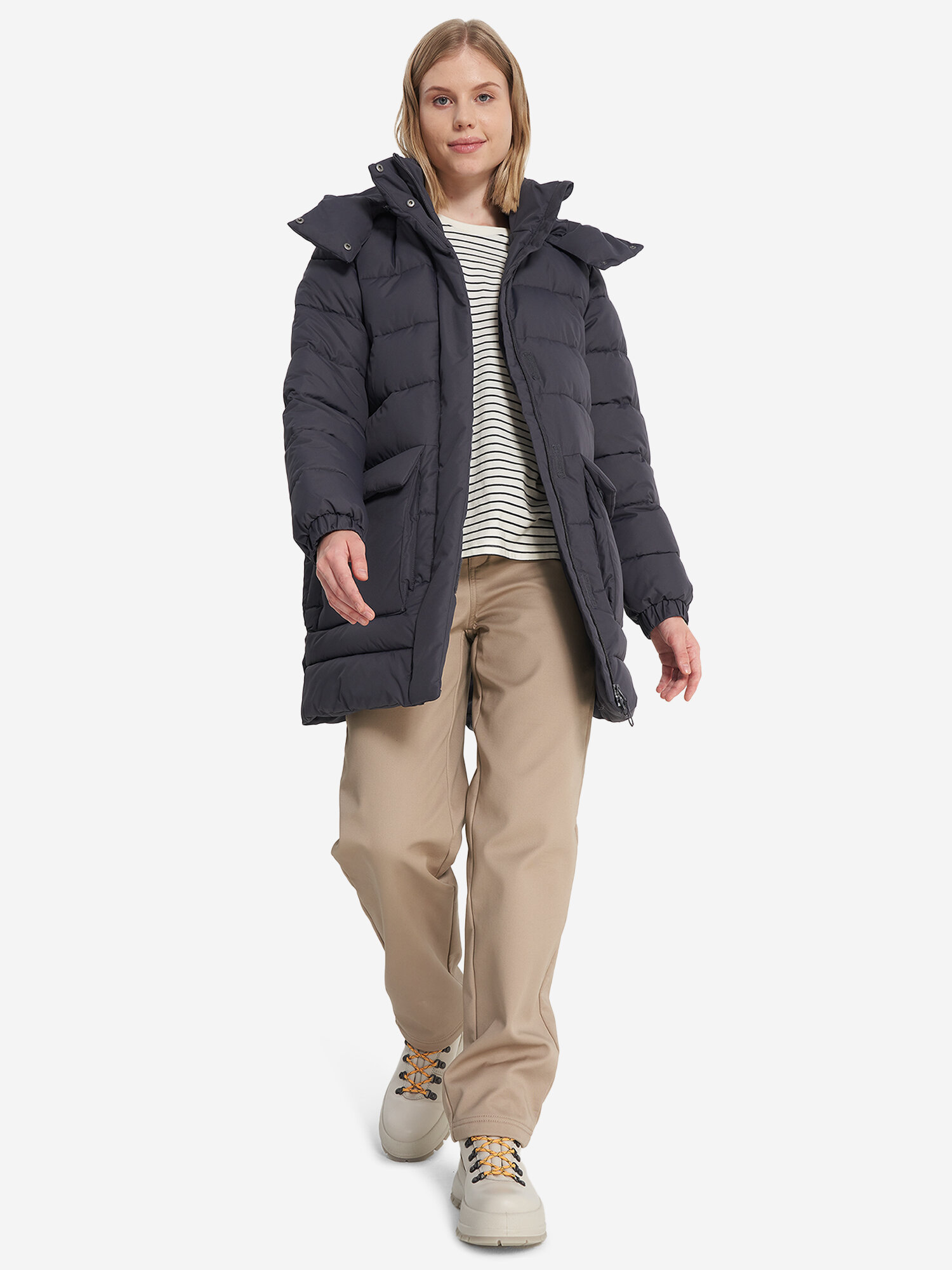 Пуховик OUTVENTURE, размер 48, темно-серый — фото 1