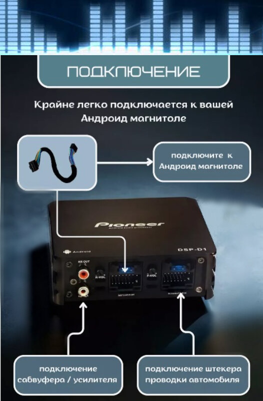 Усилитель Pioneer TS-D1 400Вт 4 канальный для Android черный. — фото 1