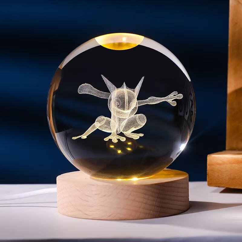 Ночник "Лило и Стич" из стекла Pokemon, Greninja, 6cm Warm light base