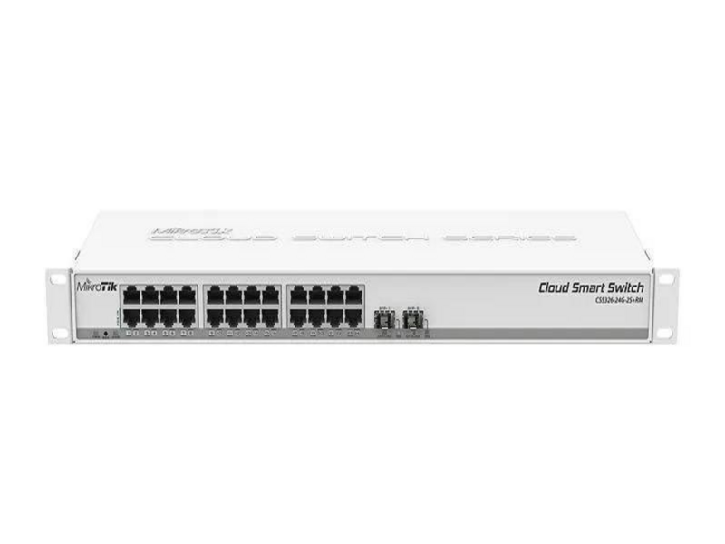 Коммутатор MikroTik CSS326-24G-2S+RM, 26 портов, управляемый L2 (24x 1Gbs, 2x 1Gbs SFP+) (CSS326-24G-2S+RM)