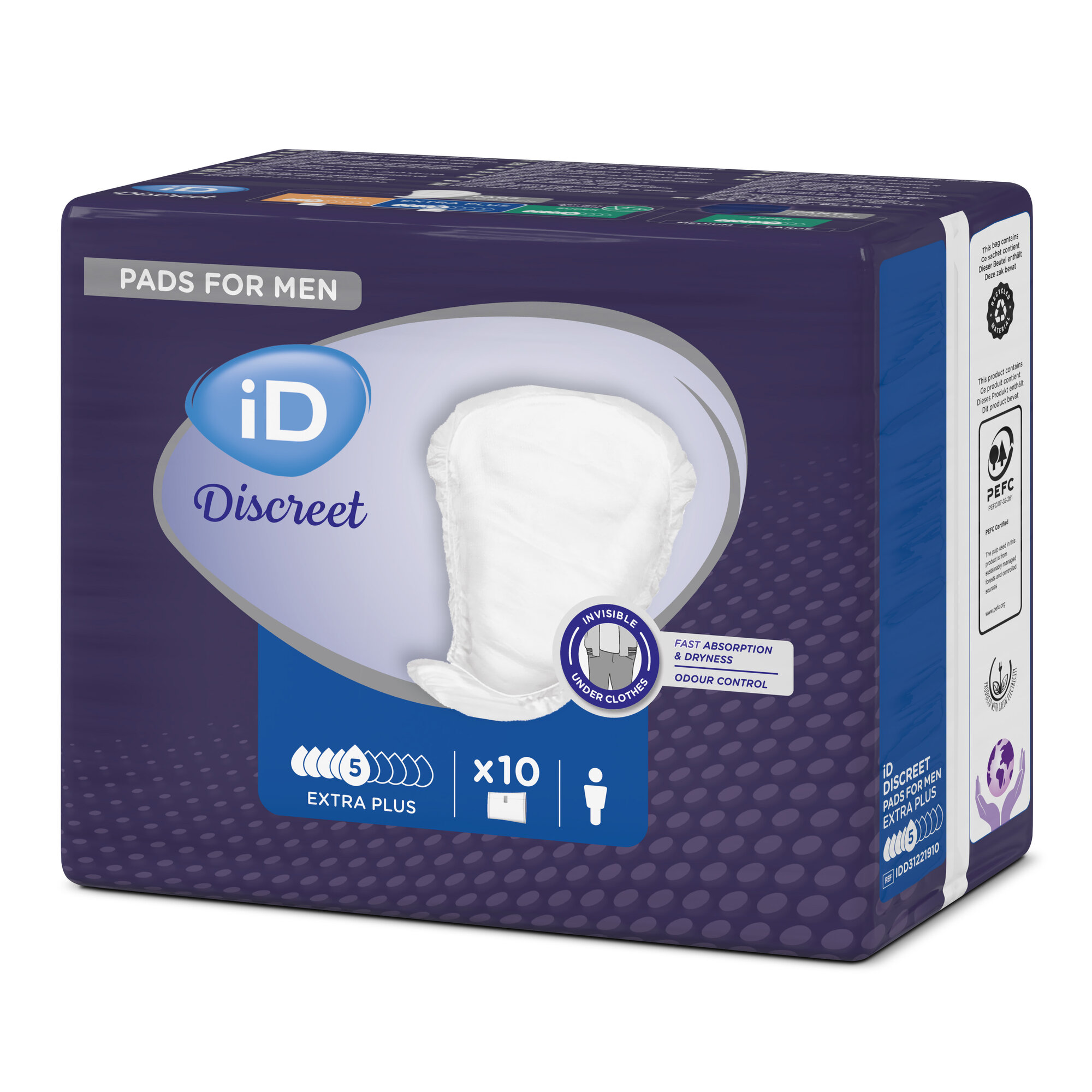 Прокладки для мужчин iD for Men Extra Plus, 10 шт.