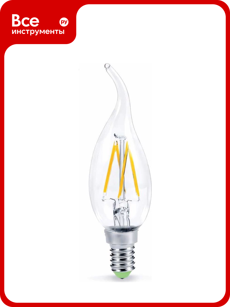 Светодиодная лампа IN HOME led-свеча на ветру-deco 9Вт 230В Е14 3000К 810Лм прозрачная 4690612026220