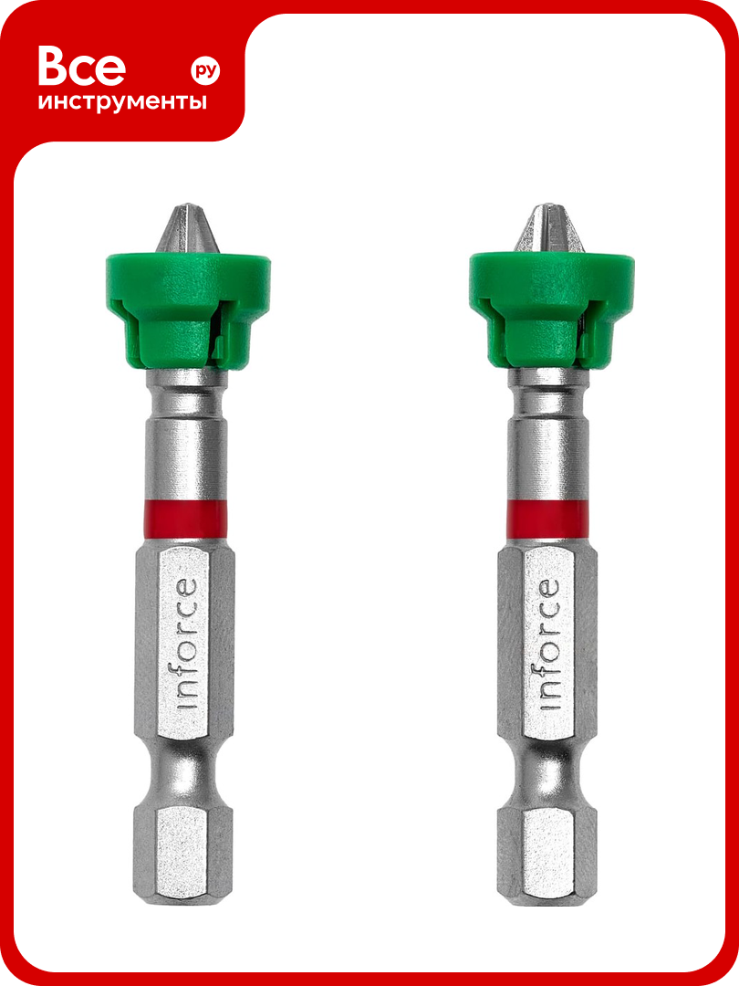 Бита с магнитным ограничителем (держателем) (2 шт; PH2; 50 мм) Inforce 11-01-297