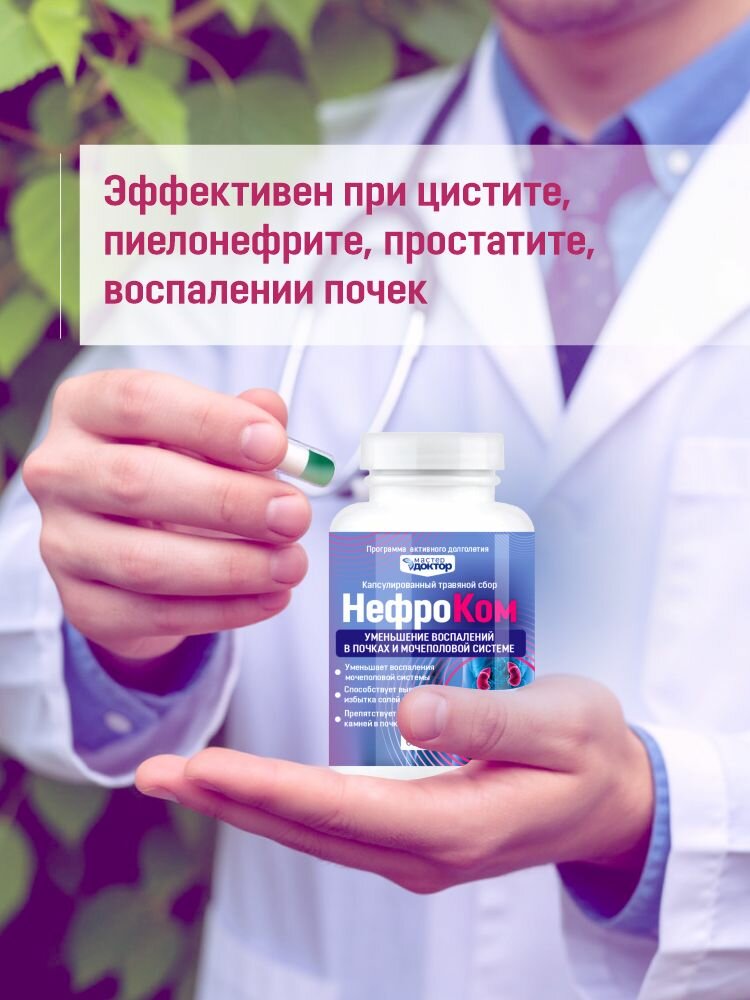 Изображение Снятие воспалений в почках и мочеполовой системе. Эффективен при цистите, пиелонефрите, простатите. Профилактика камней и песка в почках.