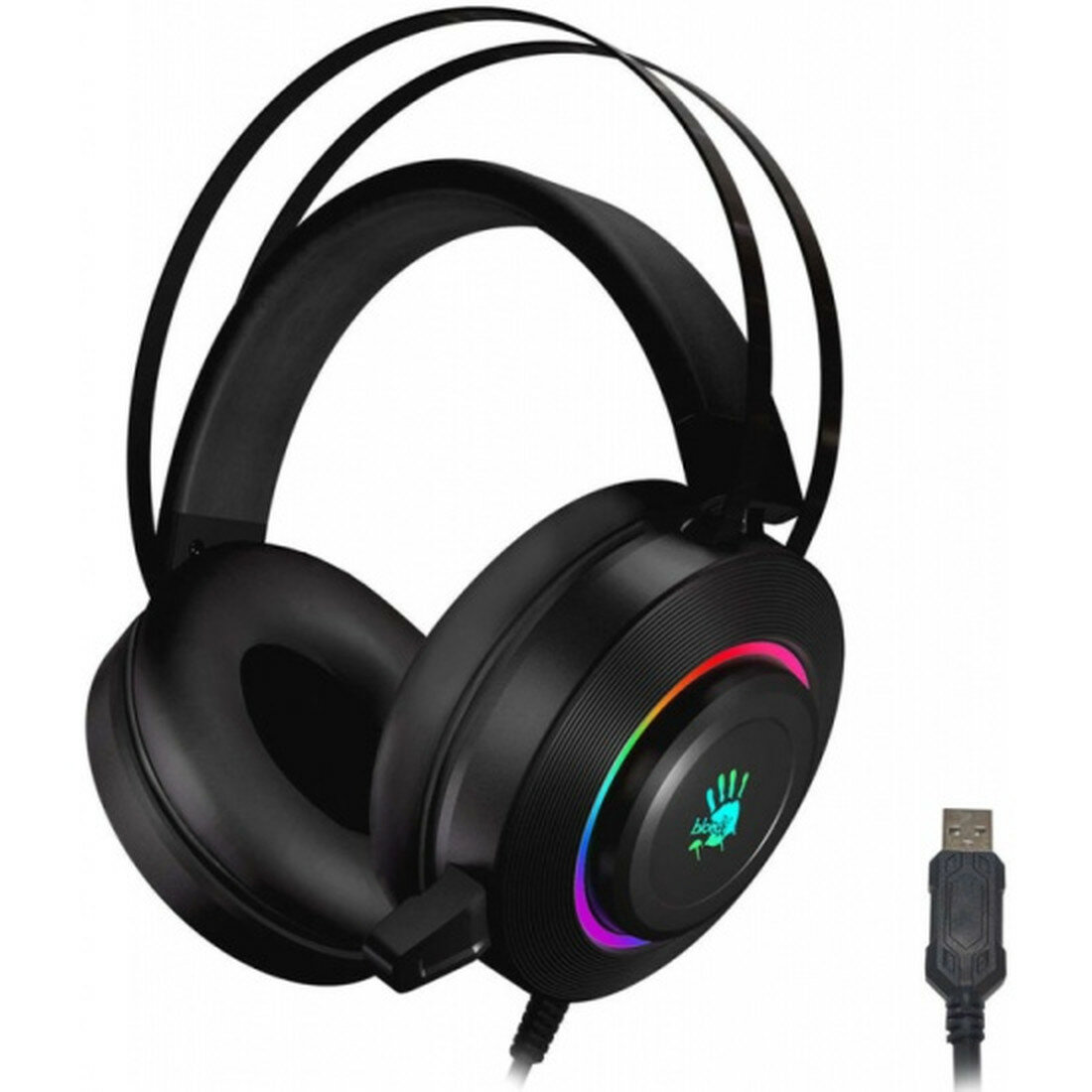 Гарнитура A4TECH Bloody G521 проводная 7.1 USB накладные черные