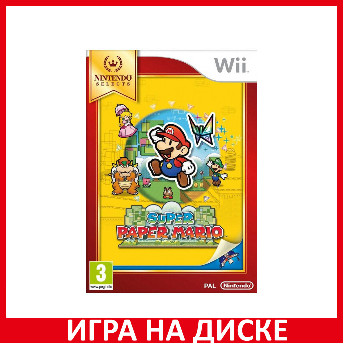 Игра Super Paper Mario Wii, WiiU Диск на Nintendo Wii