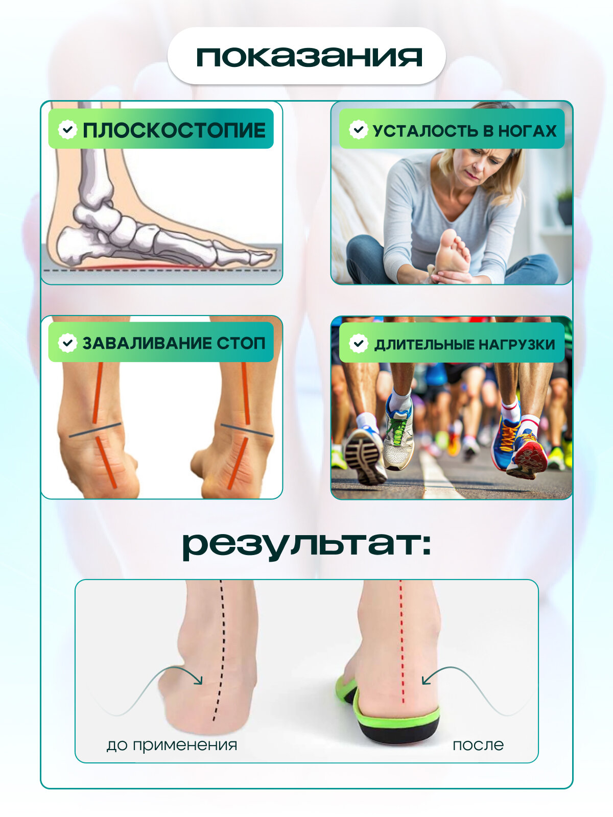 Картинки MyBalance Стельки для обуви ортопедические каркасные с амортизирующими вставками размер 41-46