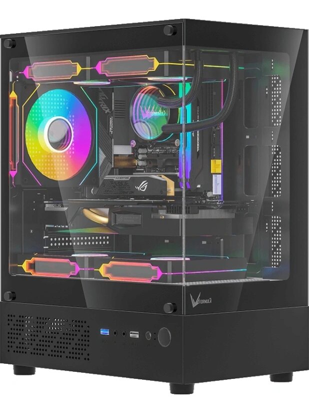 Компьютерный корпус mATX Formula Crystal Z1CM Plus FR черный (crystal z1cm + fr)