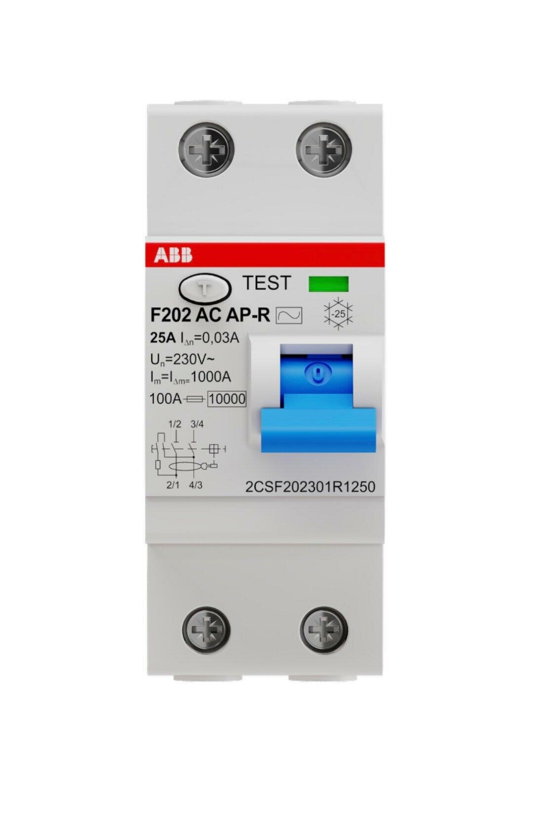 F202 AC 25/0,03 AP-R узо двухполюсное ABB 2CSF202301R1250