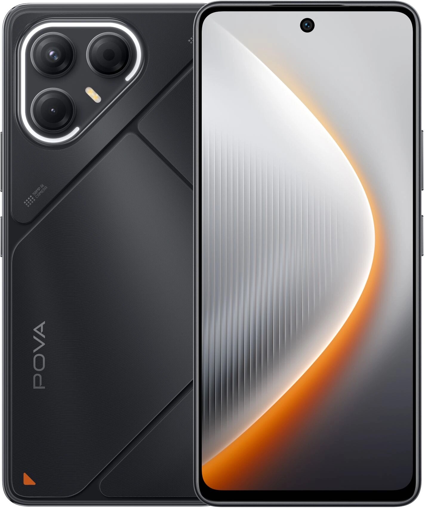 TECNO Смартфон Tecno Pova 7 5G 256Gb 8Gb черный моноблок 3G 4G 2Sim 6.78" 1080x2460 Android 15 50Mpix 802.11 a/b/g/n/ac/ax NFC GPS GSM900/1800 Protect microSD max1024Gb LJ7 256+8 GEEK BLACK
