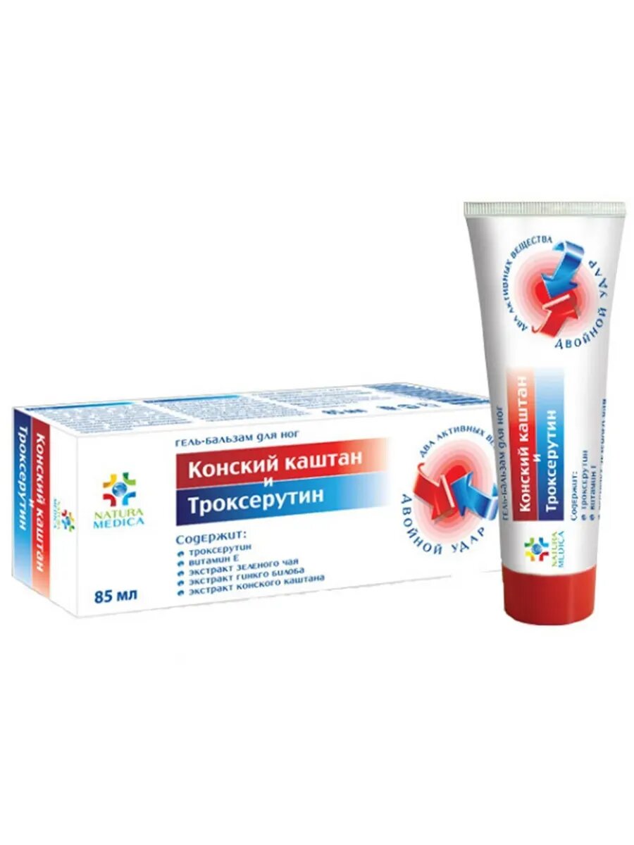 Гель-бальзам Natura Medica "Конский Каштан и Троксерутин", для ног, 85 мл