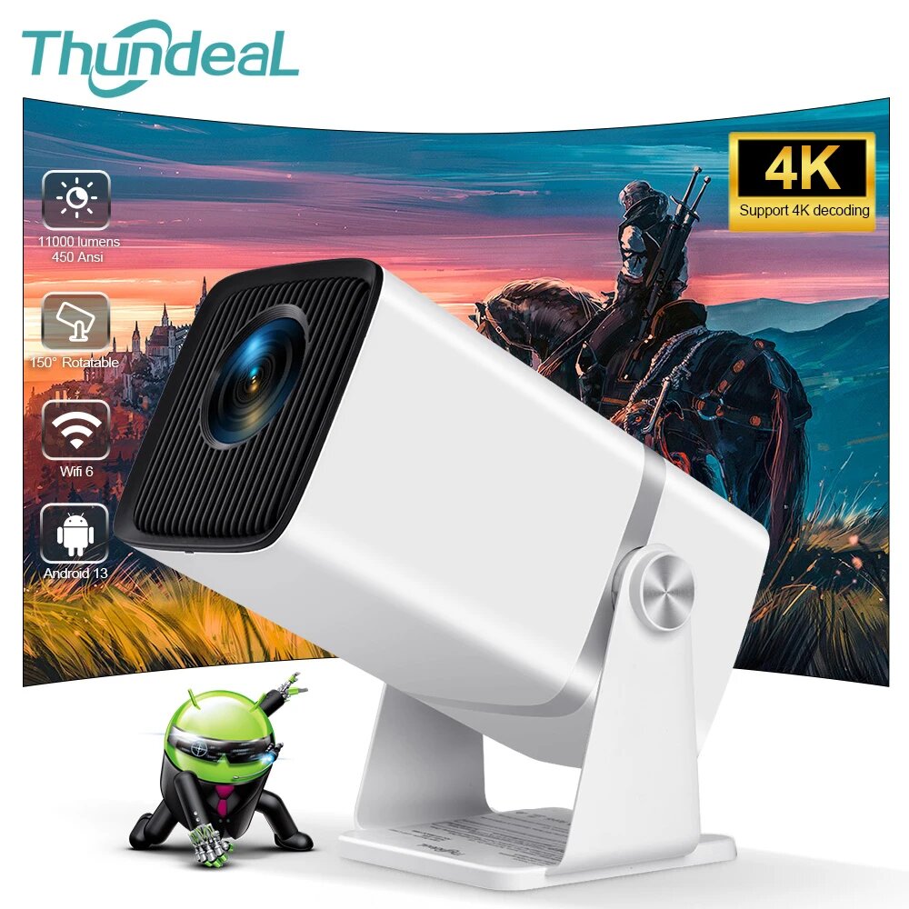 ThundeaL TD80W Мини HD-проектор PK HY320W HY320 HY300 Умный домашний кинотеатр 4K Full HD 1080P Видеопроектор Android WIFI Cinema, Android Version, вилка ЕС