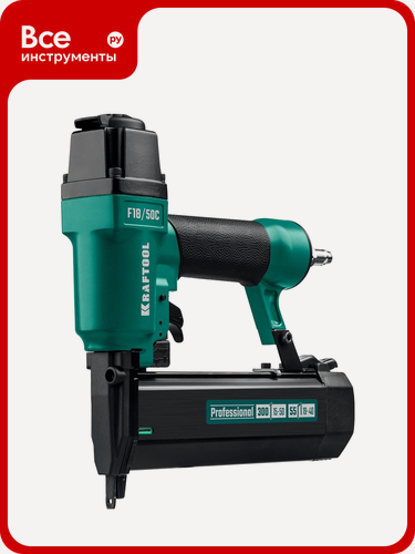 Изображение товара Пневматический нейлер-степлер KRAFTOOL скобы тип 55 (16-30 мм) / 300 (10-50 мм) 31962, с помощью гвоздей тип