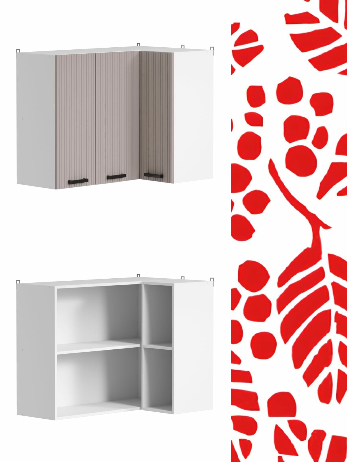 Шкаф ЭттО Мебель угловой белый ЛДСП/МДФ 100х716х366 см