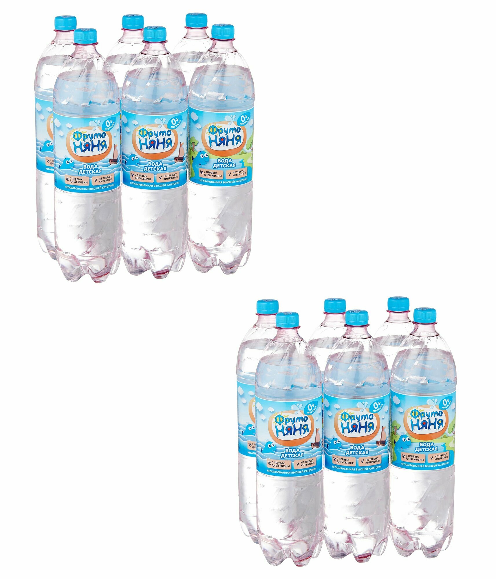 Вода детская "Фрутоняня" 1,5л * 6 шт - 2 упаковки
