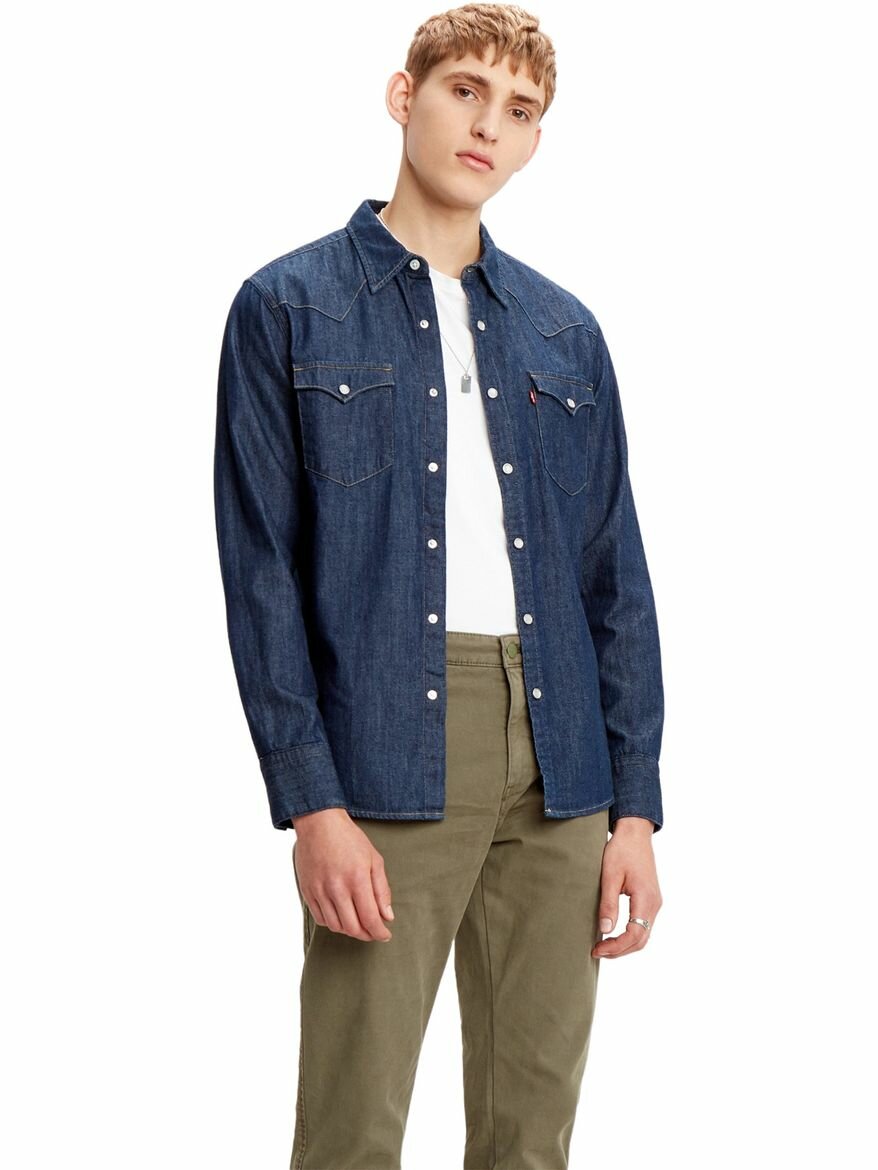 Рубашка Levi's Barstow Western Standard Shirt, размер L, синий