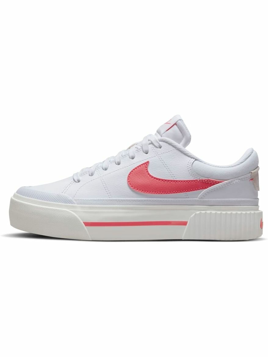 Кеды NIKE Court Legacy Lift, полнота F, размер 6,5 US, белый/розовый