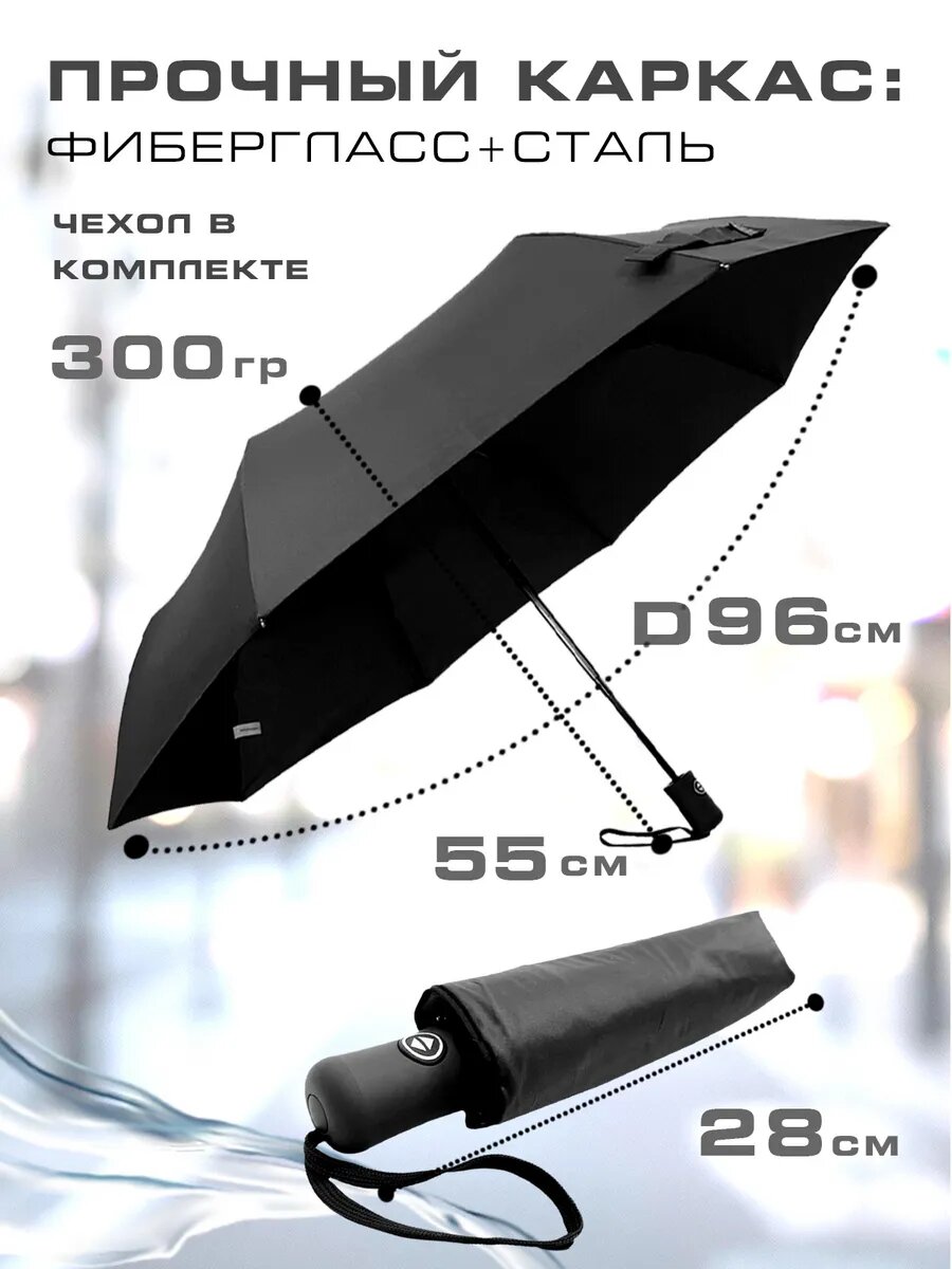Мини-зонт , черная — фото 1