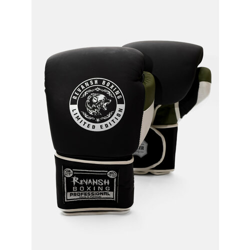 Перчатки из натуральной кожи с нашивкой, REVANSH PRO BLACK WHITE KHAKI, арт. RG-BLACKWK-L16