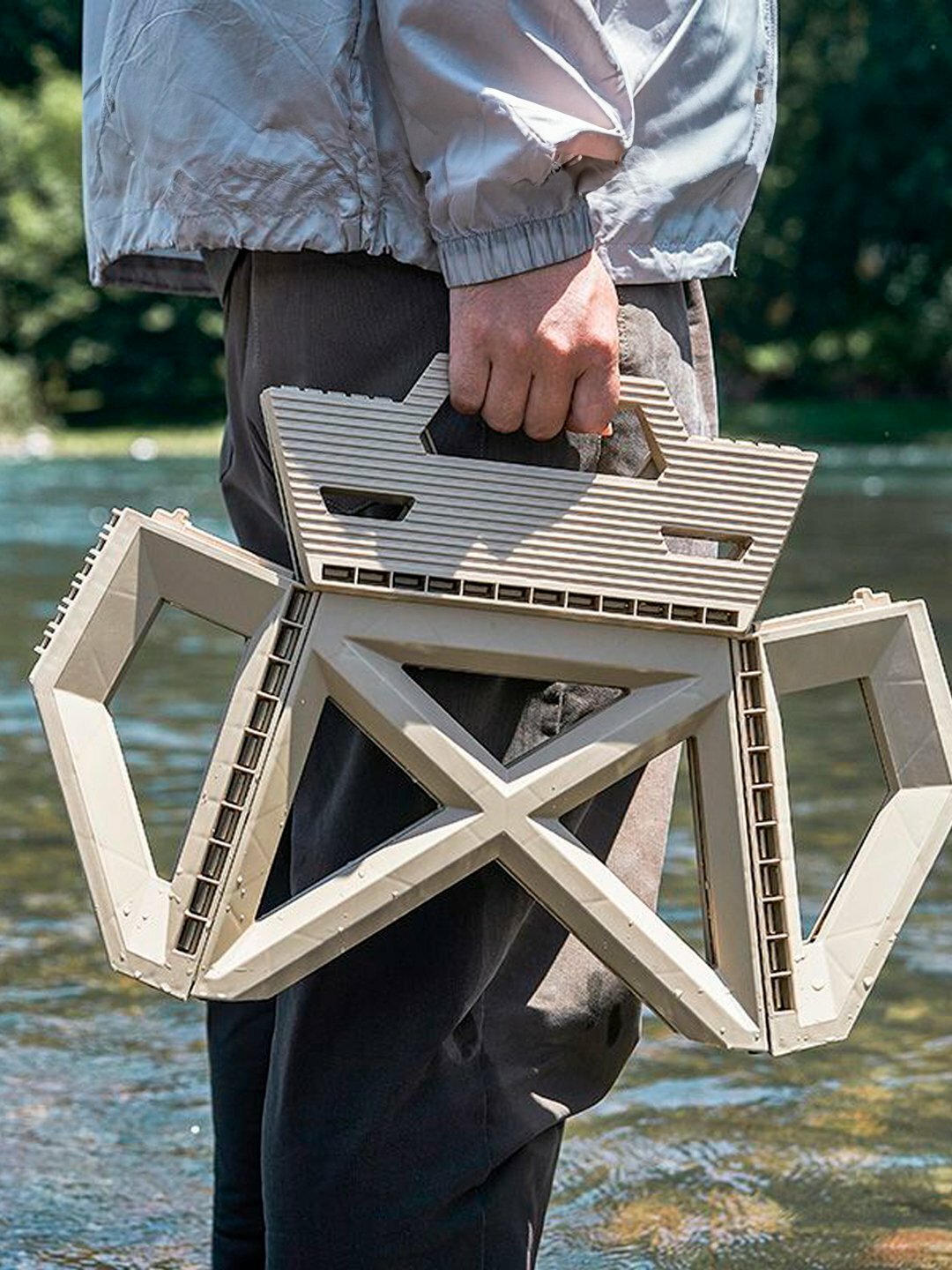 Стул, складной, пластик, нубуковая обивка, складной, белый, универсальный — фото 1