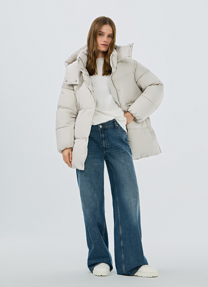 Пуховик O'STIN размер XS кремовый