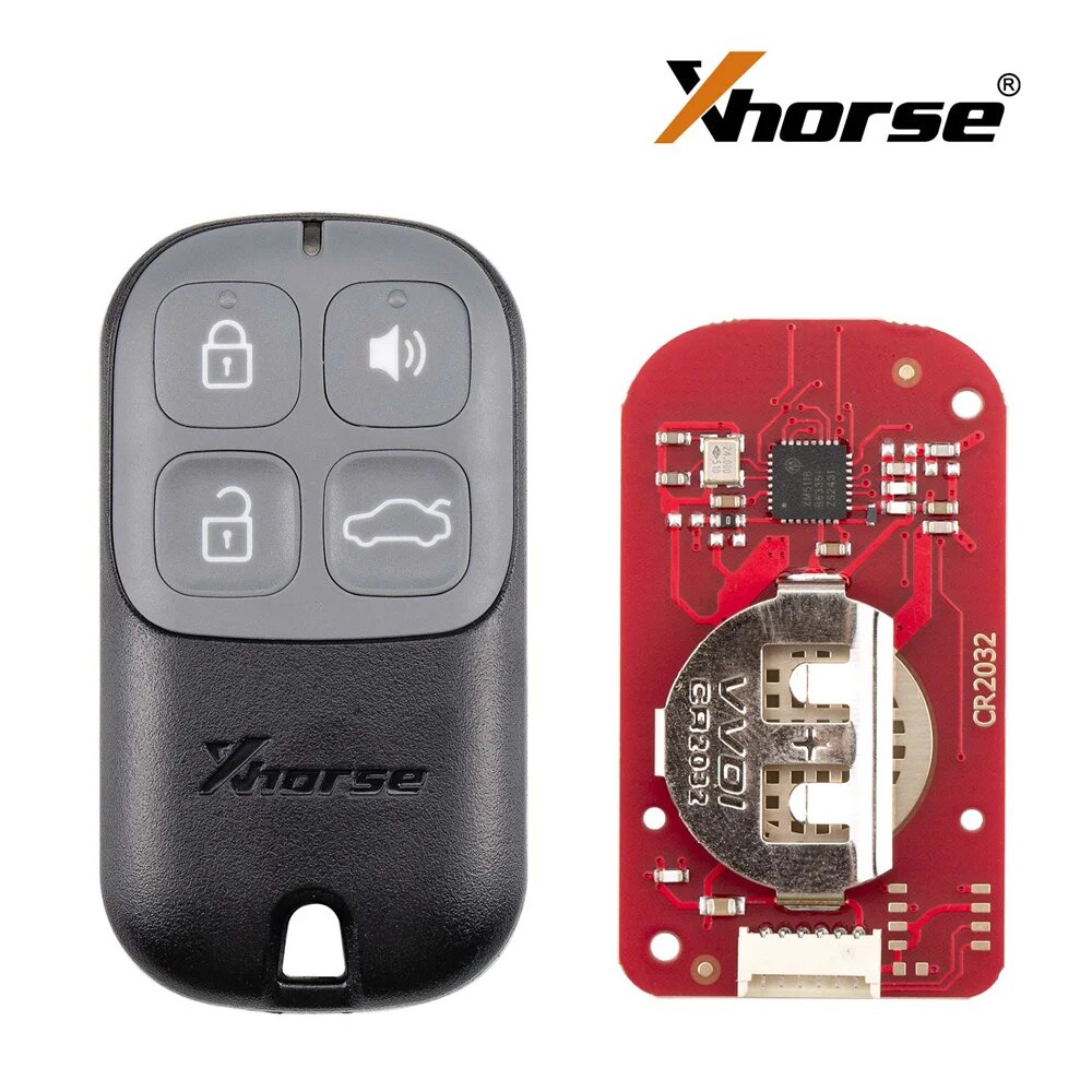 Xhorse XKXH20EN Гаражный дистанционный ключ 2-го поколения черный цвет 4 кнопки 5 шт./лот
