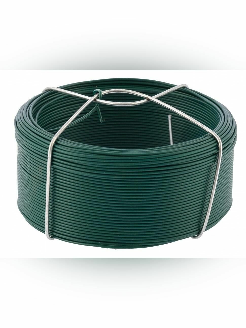 Проволока с ПВХ покрытием зеленая 1.2 мм длина 50 м Сибртех 47771