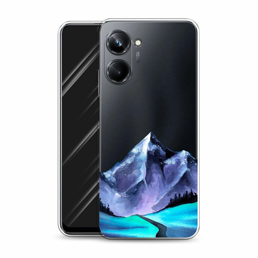 Чехол на Realme 10 Pro / Реалми 10 Про с принтом Акварельные горы, прозрачный — фото 1
