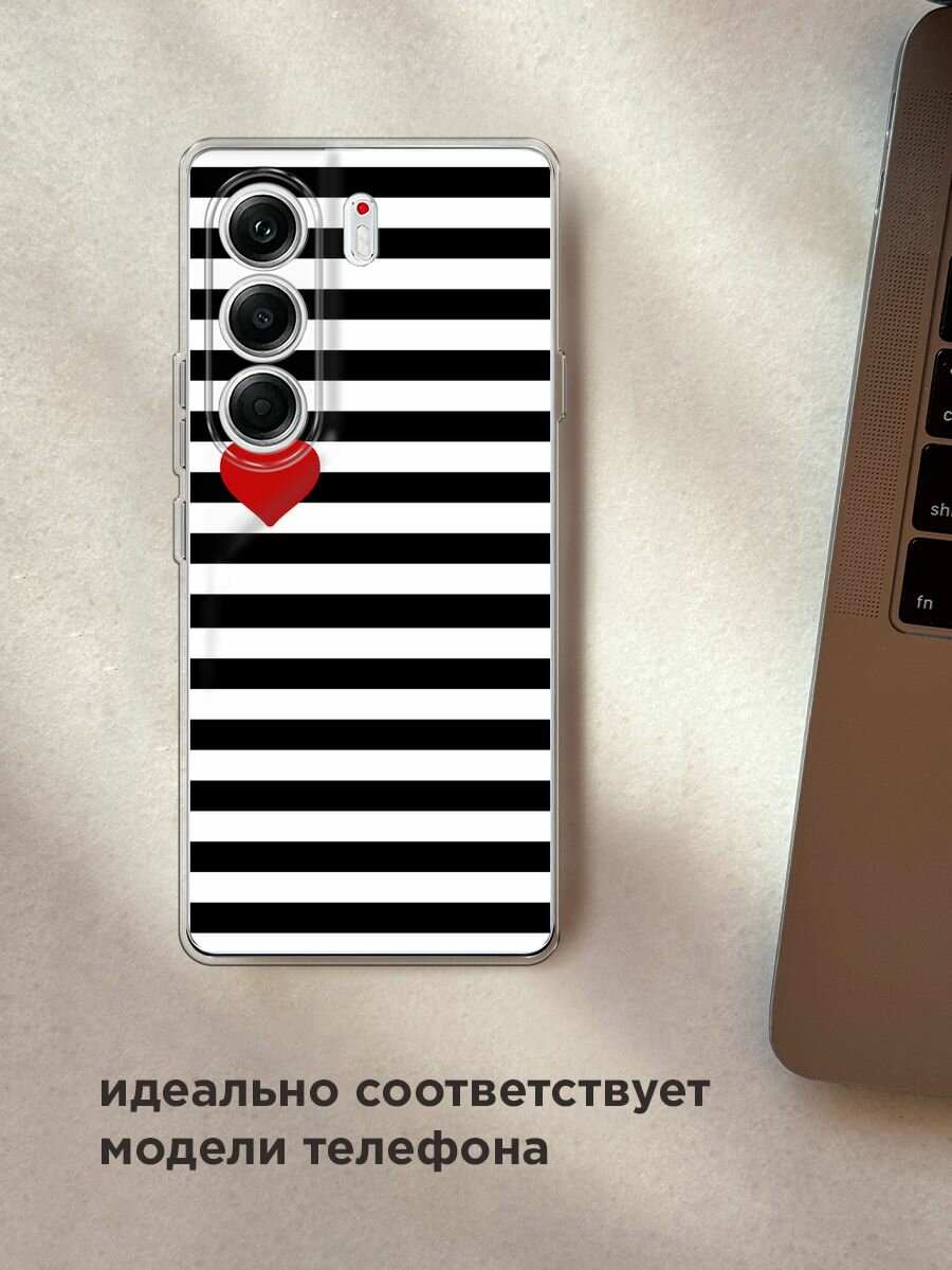 Чехол на Tecno Camon 40 Pro 5G / Текно Камон 40 Про 5G с принтом "Красное сердце" — фото 1