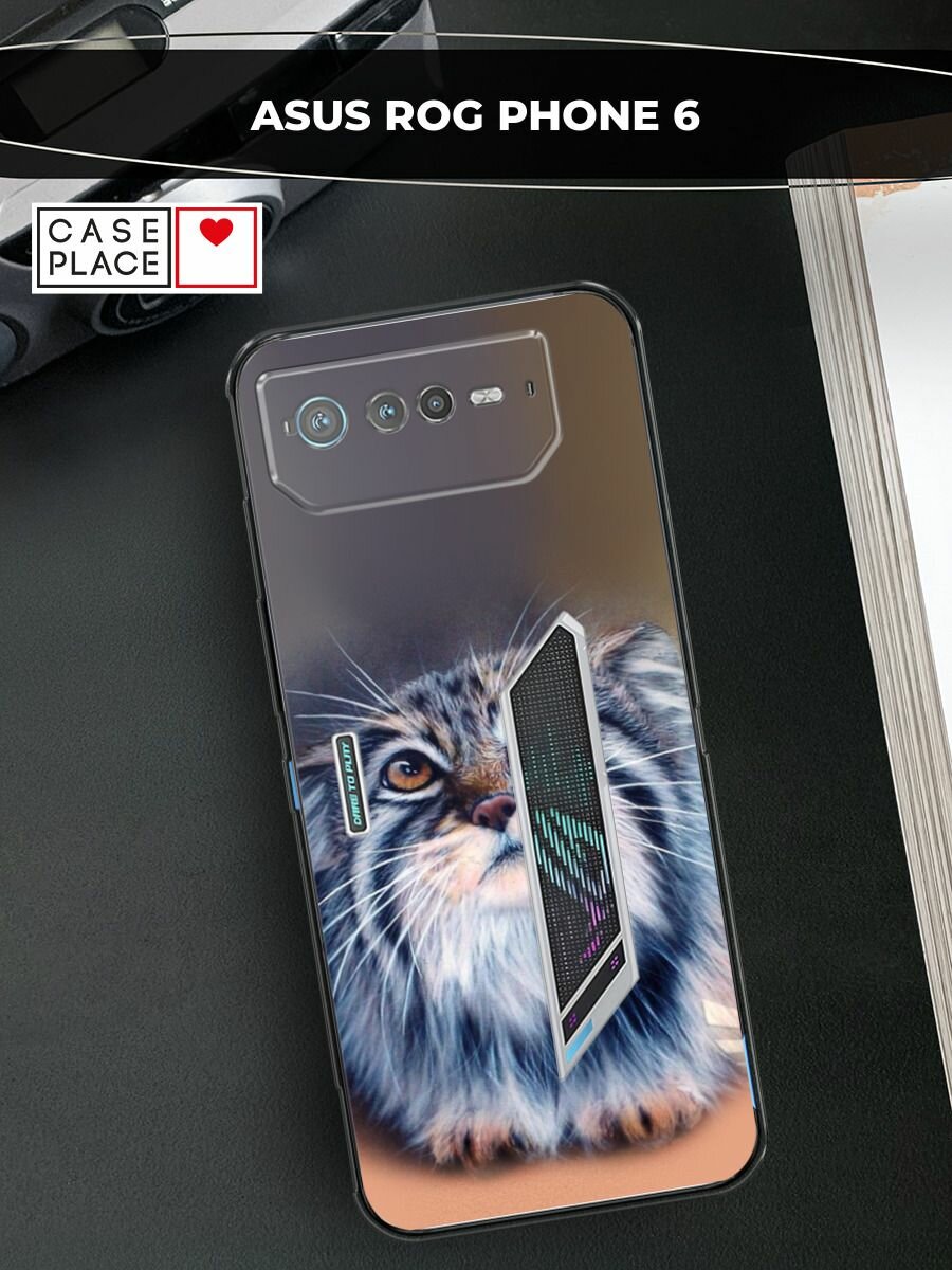Чехол на Asus ROG Phone 6 / Асус Рог Фон 6 с принтом "Кот манул 2"