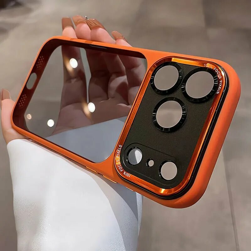 Чехол для Apple iPhone 17 Pro (айфон 17 про) с металлической рамкой для защиты объектива, изготовленный из высококачественного материала PC+TPU