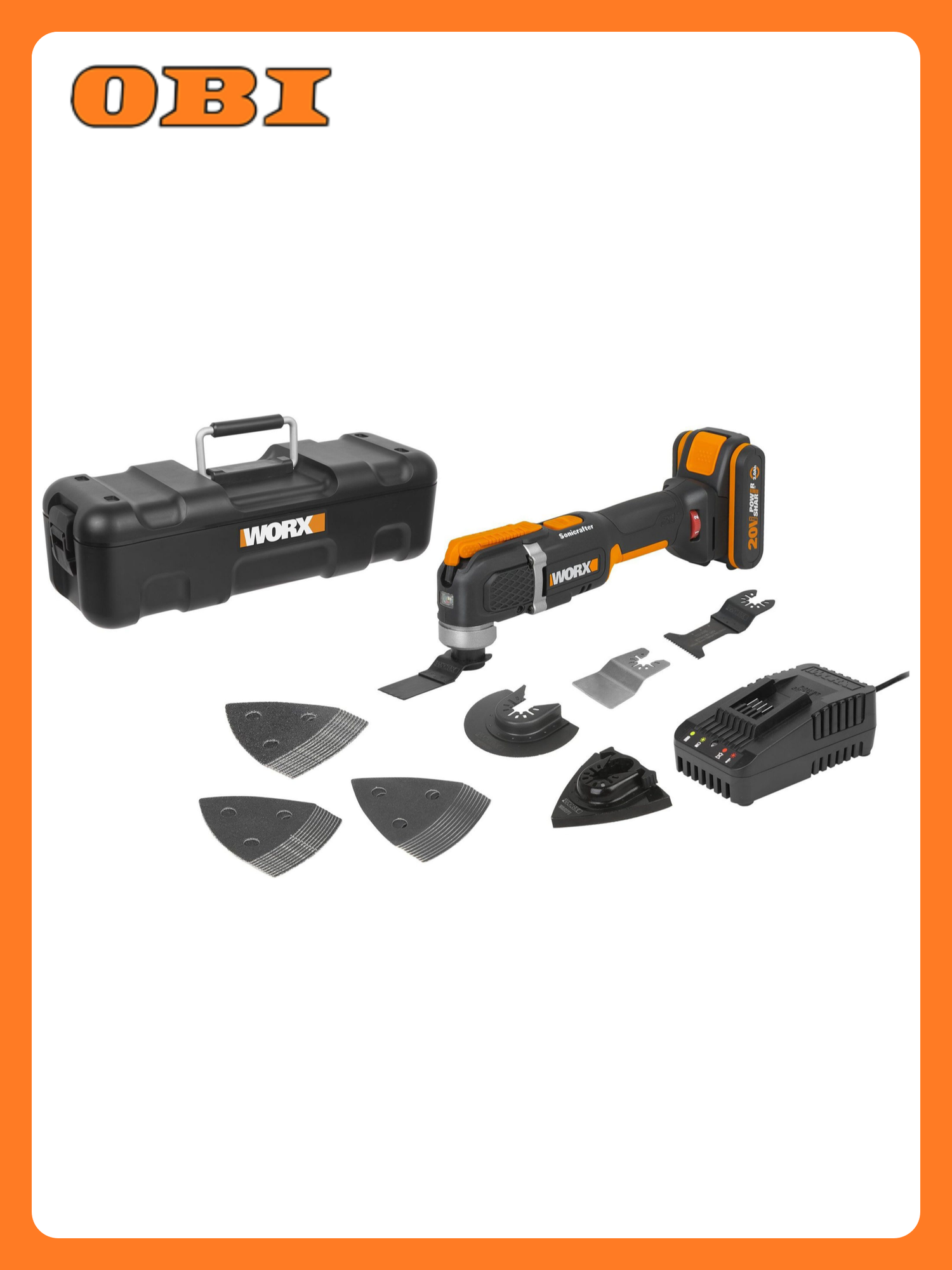 Реноватор WORX WX696 щеточный двигатель универсальный аккумулятор 20 В кейс