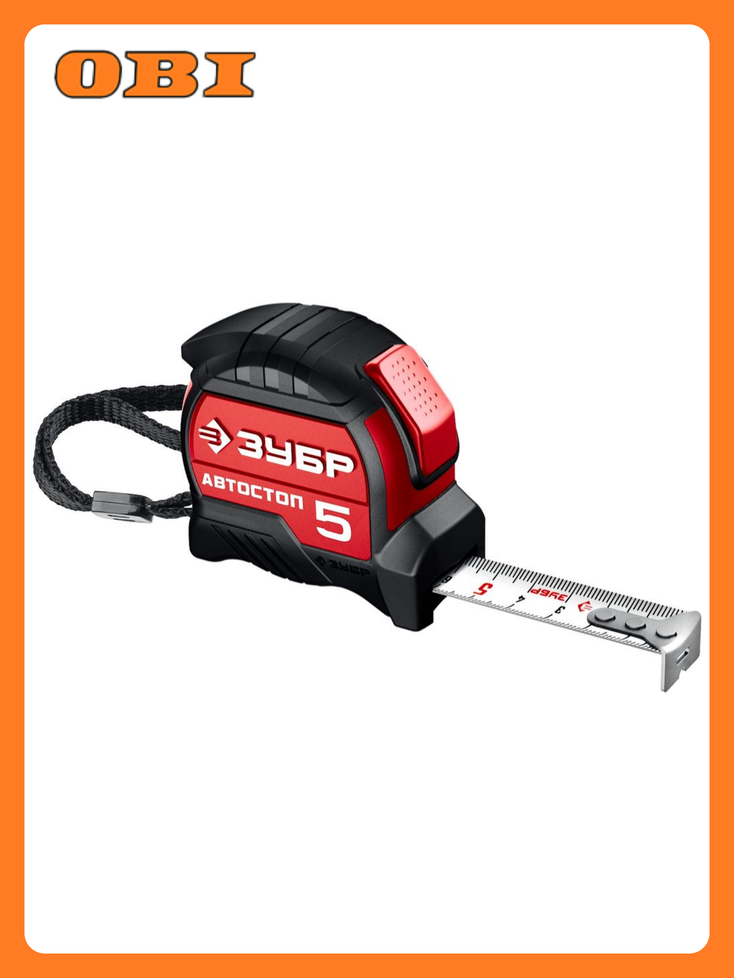 Рулетка с автостопом ЗУБР 5 м х 19 мм