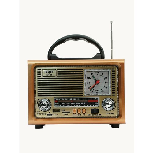 Ретро радиоприемник fm ФМ радио колонка портативная блютуз от аккумулятора 3179₽