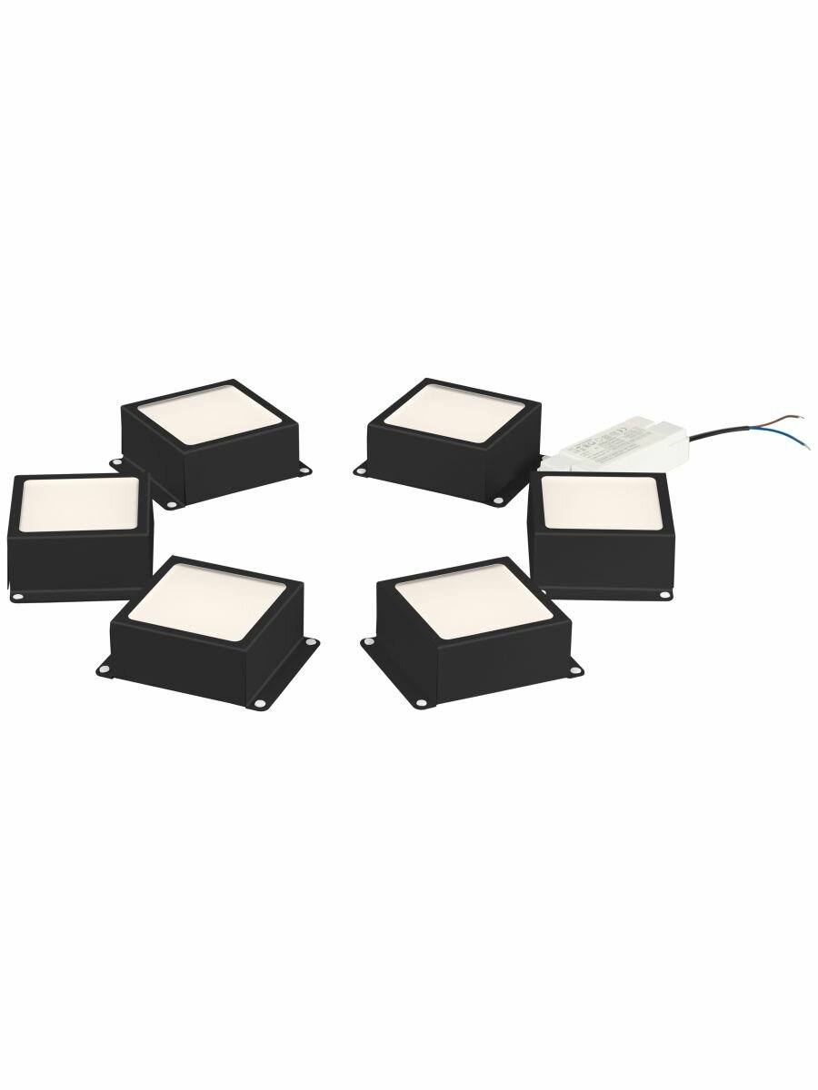 Светильник светодиодный ЭРА SPO-646-3-4K-B6 с драйвером 36Вт 4000К грильято черный 6 кубиков